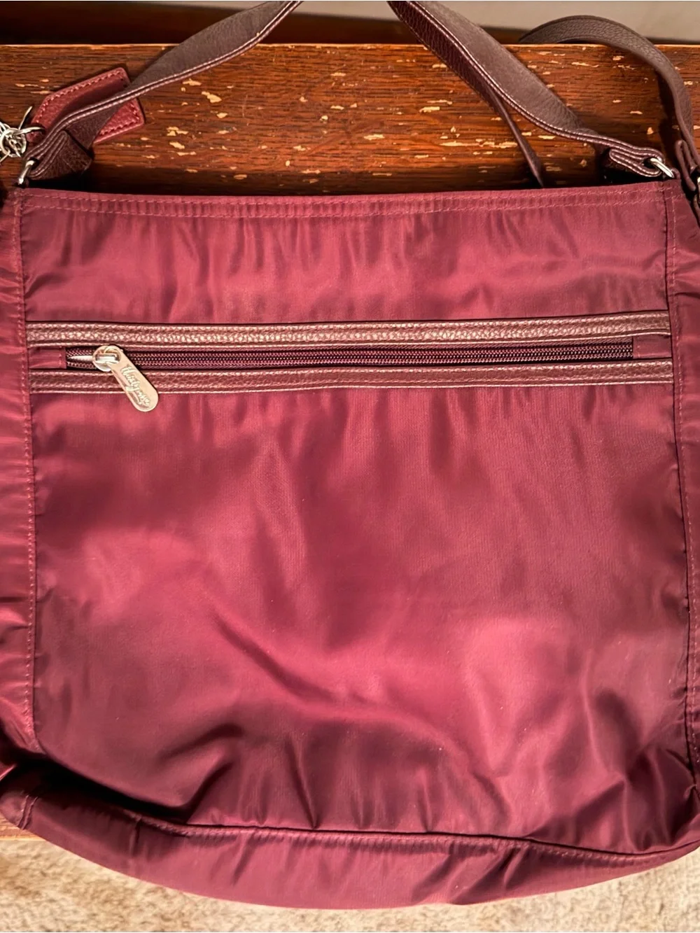 thirty-one Burgundy Nylon Hobo